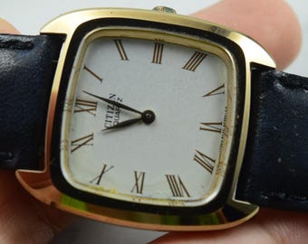 Vintage Ricoh Apex Square Tank Shape Quartz Watch Stainless Steel