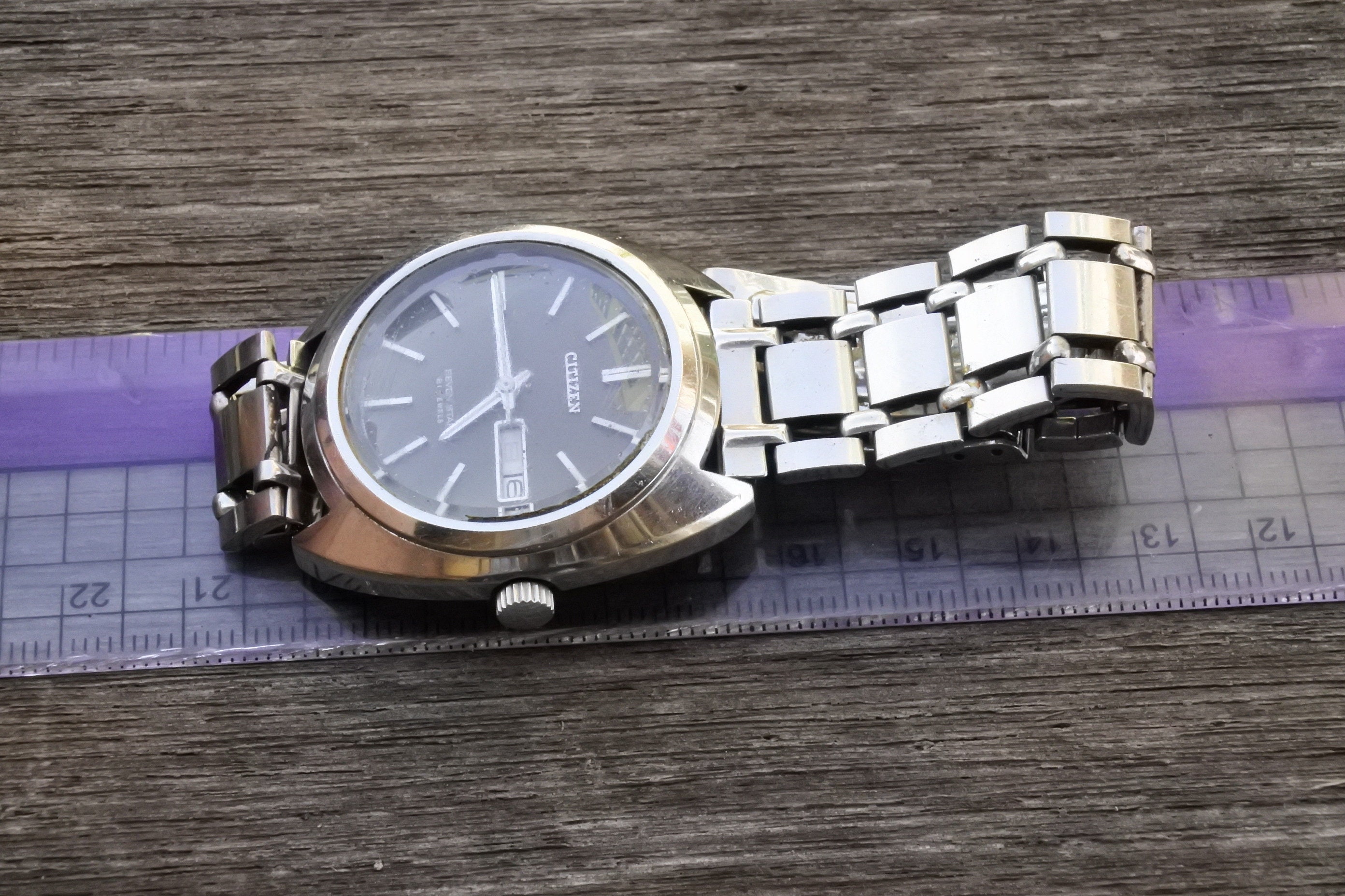 CITIZEN SEVEN STAR クォーツ 腕時計 本体 Vintage Citizen Seven Star Black Dial Men Automatic Japan Round