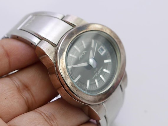 Vintage Alba Seiko AKA V742 5A40 Black Dial Men Quartz Watch Japan