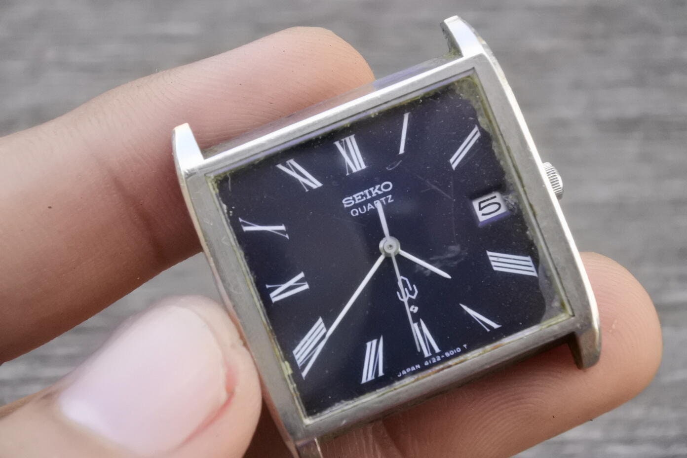 稼働品 セイコー ヴィンテージ スクエア メンズ 腕時計 9642-5000