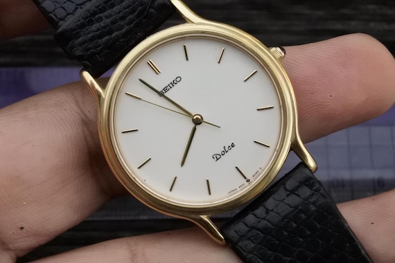 Vintage Seiko Dolce Gold Plated 30 Microns 9531 6030 White