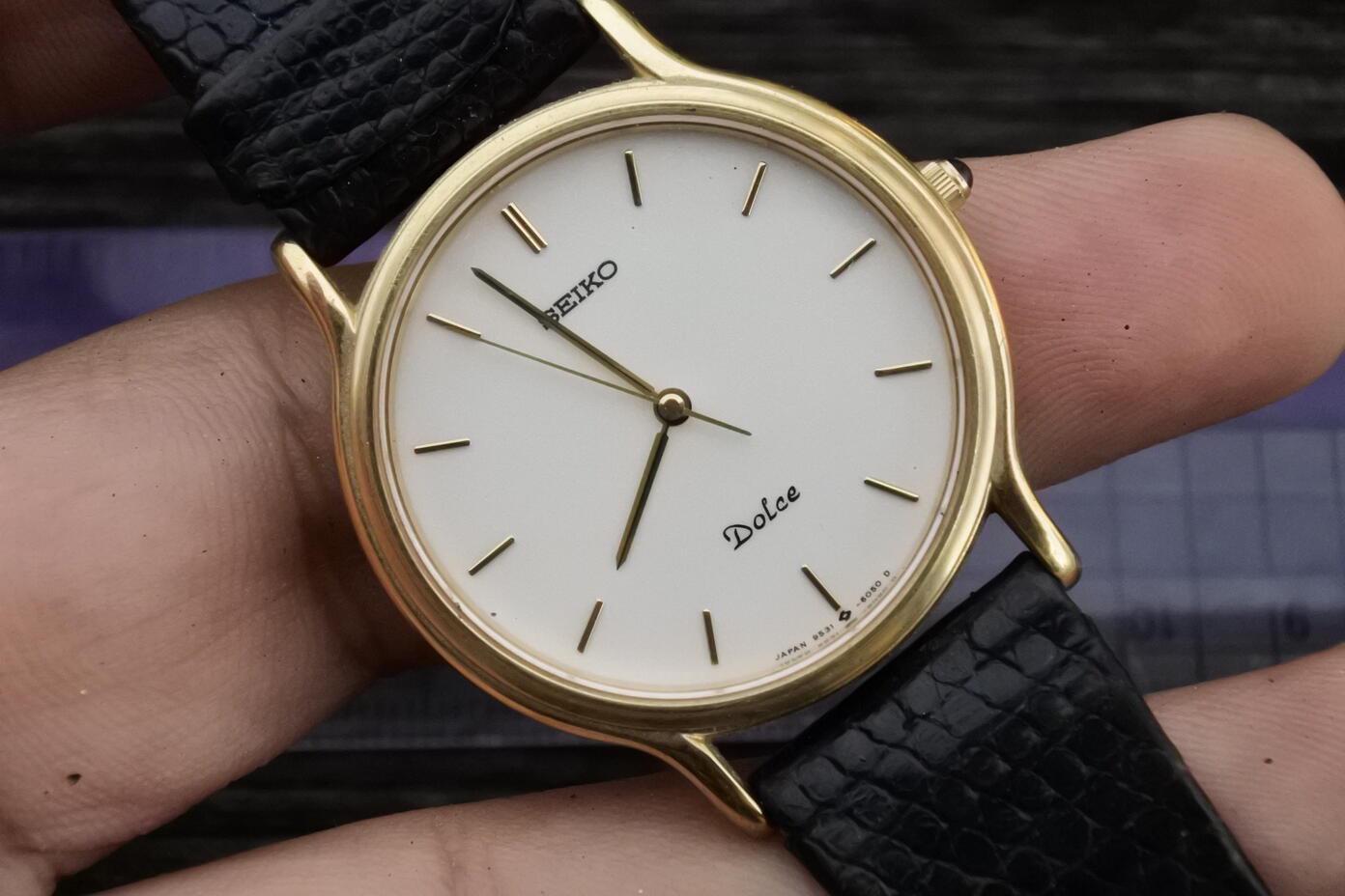 Vintage Seiko Dolce Gold Plated 30 Microns 9531 6030 White