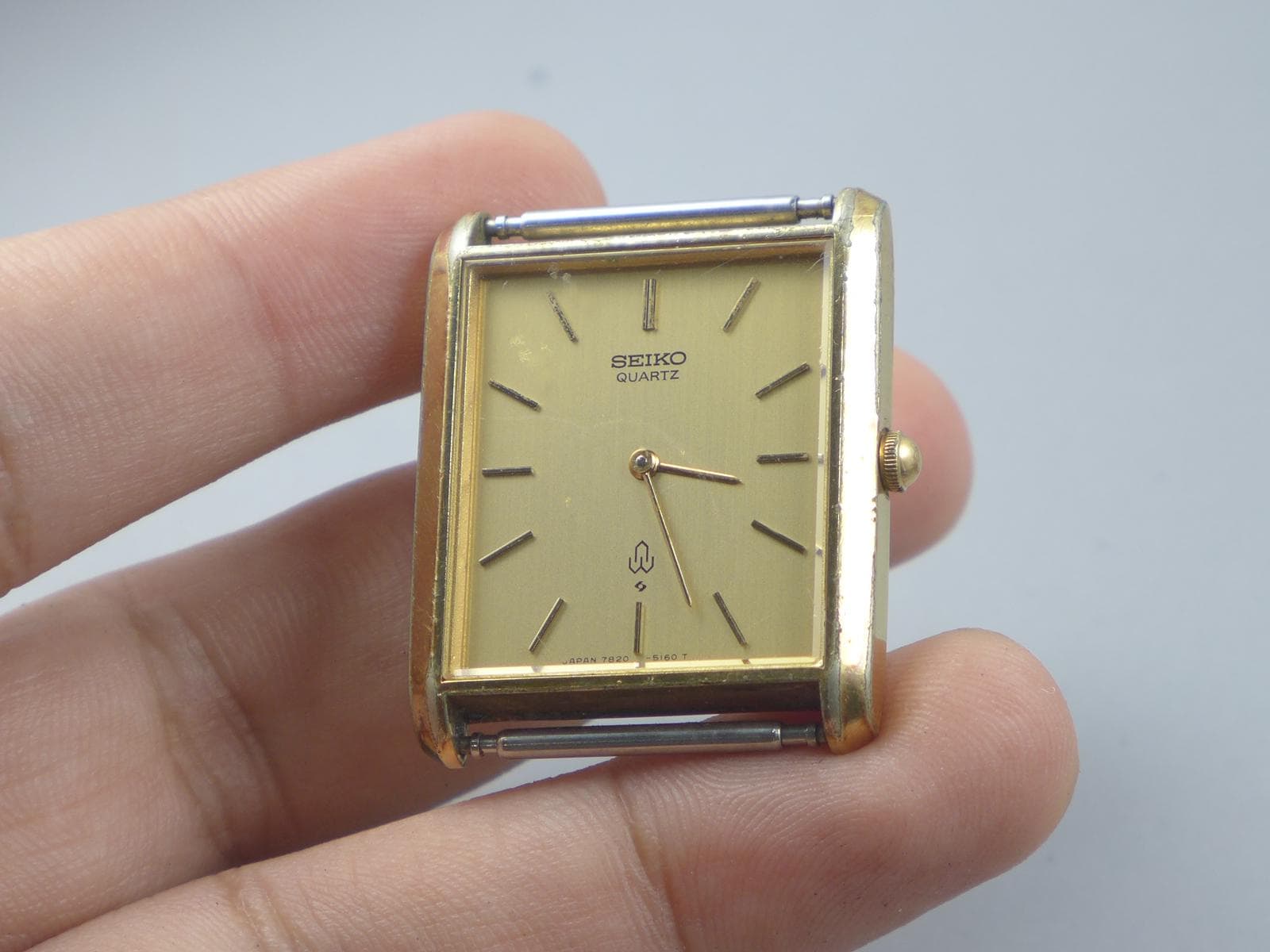 Vintage Seiko Gold Plate 7820 5160 Golden Dial Men Quartz Watch