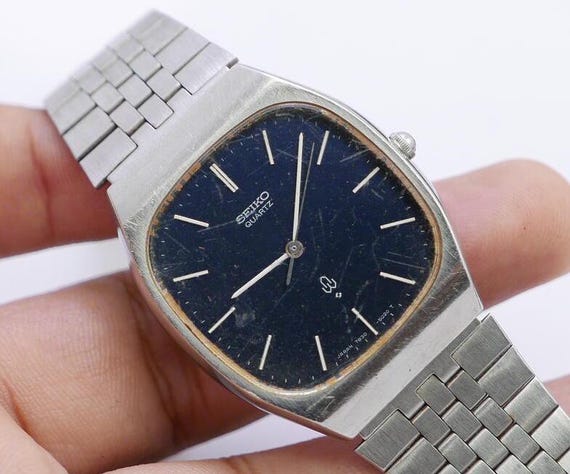 Vintage Seiko 7830 5020 Blue Dial Men Quartz Watch Japan