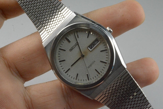 新品電池　SEIKO Majesta 9533-6010T ヴィンテージ Vintage Seiko Majesta 9533 6000 Gray Textured Dial Men Quartz