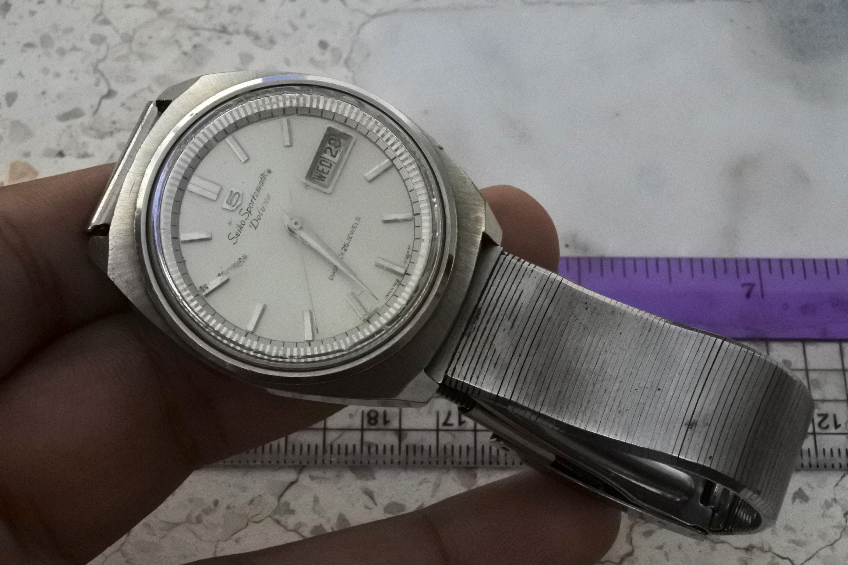 Vintage Seiko Sportmatic Deluxe 7619 7020 White Dial Men Automatic