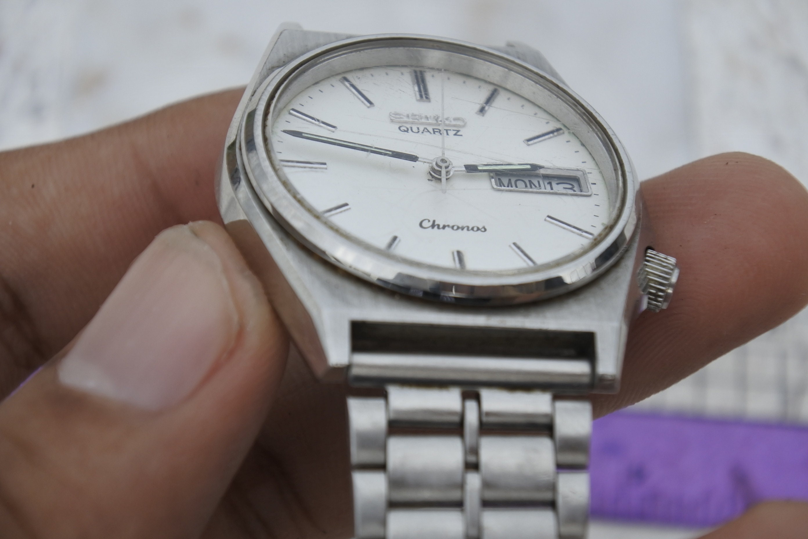 SEIKO CHRONOS 8123-7130 SUWA ヴィンテージクォーツ SEIKO WATCH CHRONOS 8123-7130 QUARTZ DAY DATE KANJI | eBay