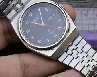 Vintage Seiko Type II 0903 6000 Black Dial Men Quartz Watch Japan