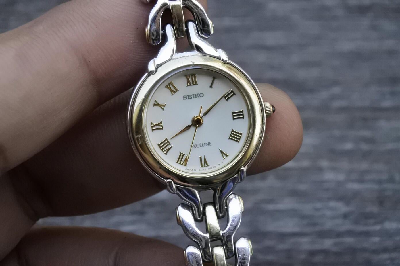 Vintage Seiko Exceline 4J41 0040 Integrated Bracelet Lady Quartz