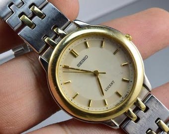 Vintage Seiko Lucent 1F2W 5A00 Watch Japan Two Watch Two Time