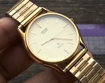 ヴィンテージ セイコー ドルチェ ツイン クォーツ 9641 8000 イエロー 