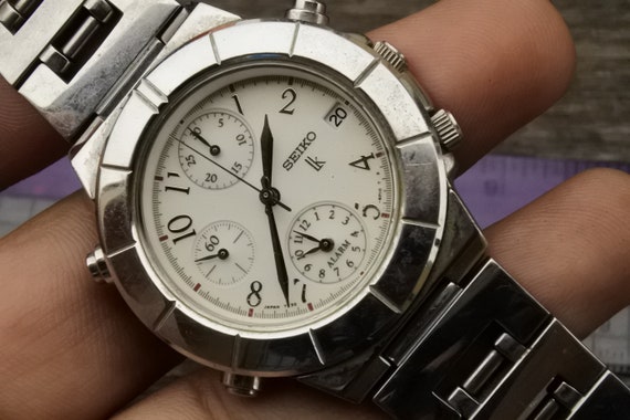 Vintage Seiko Lukia Alarm 7T32 6K80 Chronograph Unisex Quartz Watch Japan Round Shape 36mm Etsy Canada