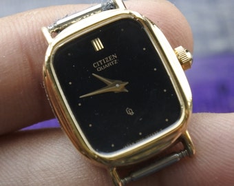 Vintage Seiko 7321 5660 Stone Dial Lady Quartz Watch Japan Square