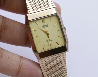 Vintage Seiko Dolce 9521 5110 Textured Dial Men Quartz Watch