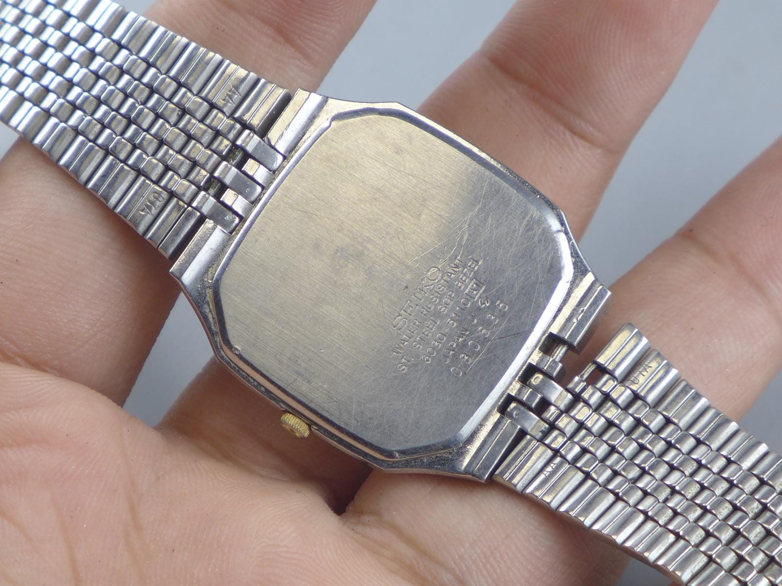 Vintage Seiko Gold Plate 6030 5110 Textured Dial Men Quartz Watch