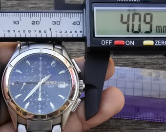 Vintage Seiko Wired Chronograph 7T92 0BX0 Black Dial Men
