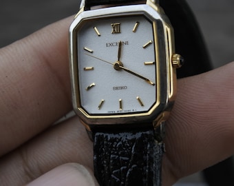 Vintage Rare Men's Seiko Tank Style Silver Tone Quartz Watch