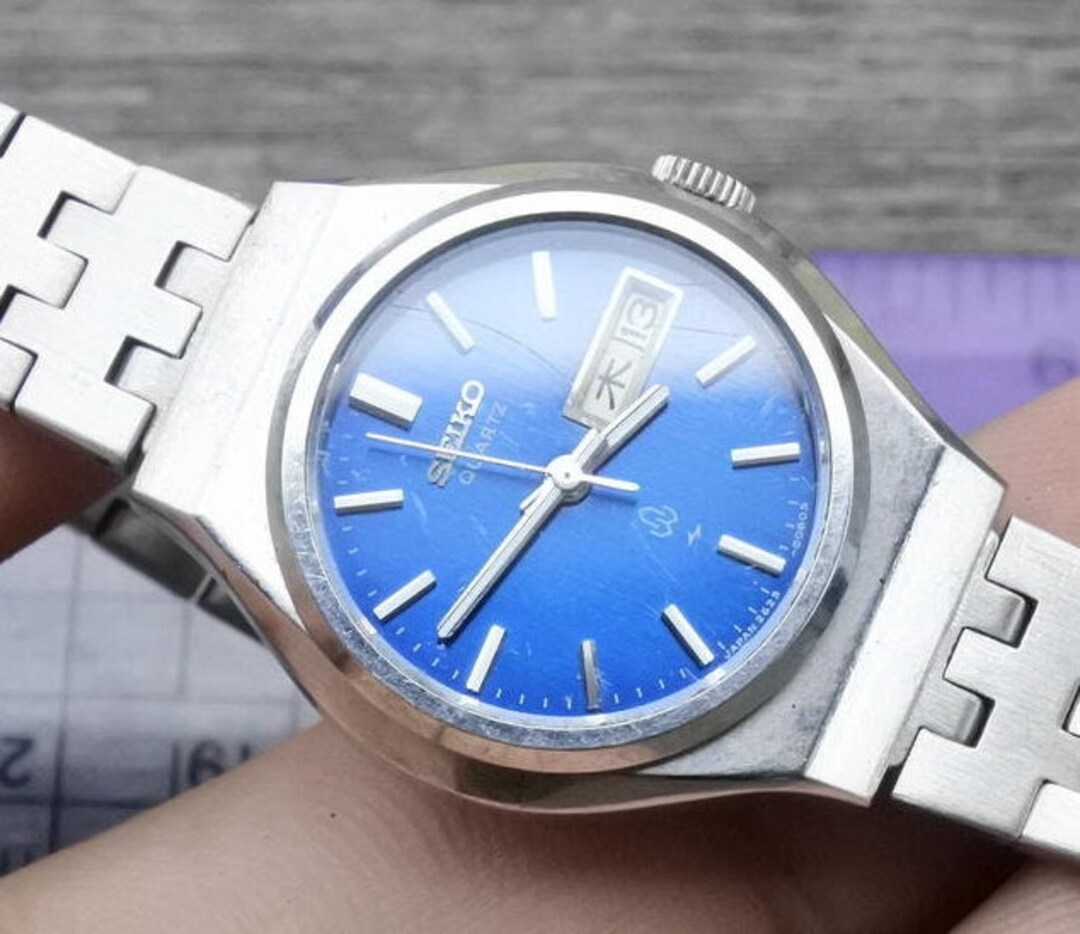 Vintage Seiko 2623 0080 Blue Dial Lady Quartz Watch Japan Round Shape 25mm Etsy Canada