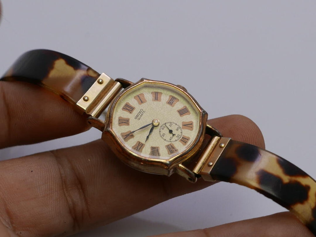 Vintage Seiko Gold Plated 1428 5010 Roman Numeral Dial Lady Quartz