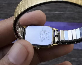 新品電池 SEIKO 7321-5240 ゴールド オクタゴン レディース Vintage