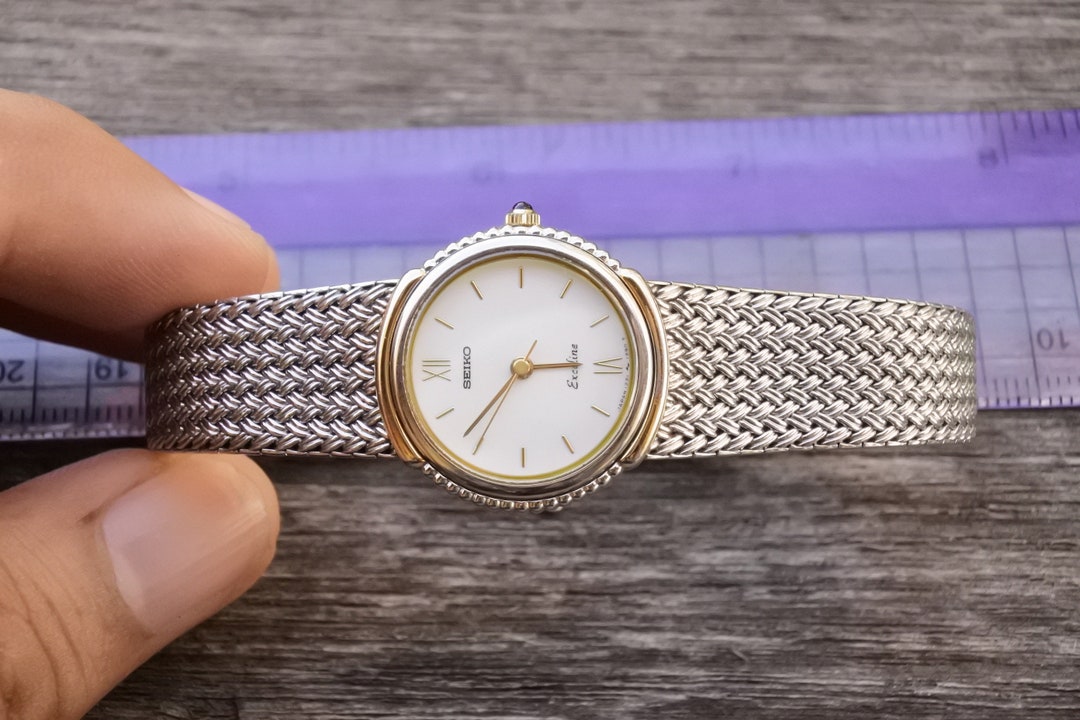 Vintage Seiko Exceline 1221 0180 Integrated Bracelet Lady Quartz