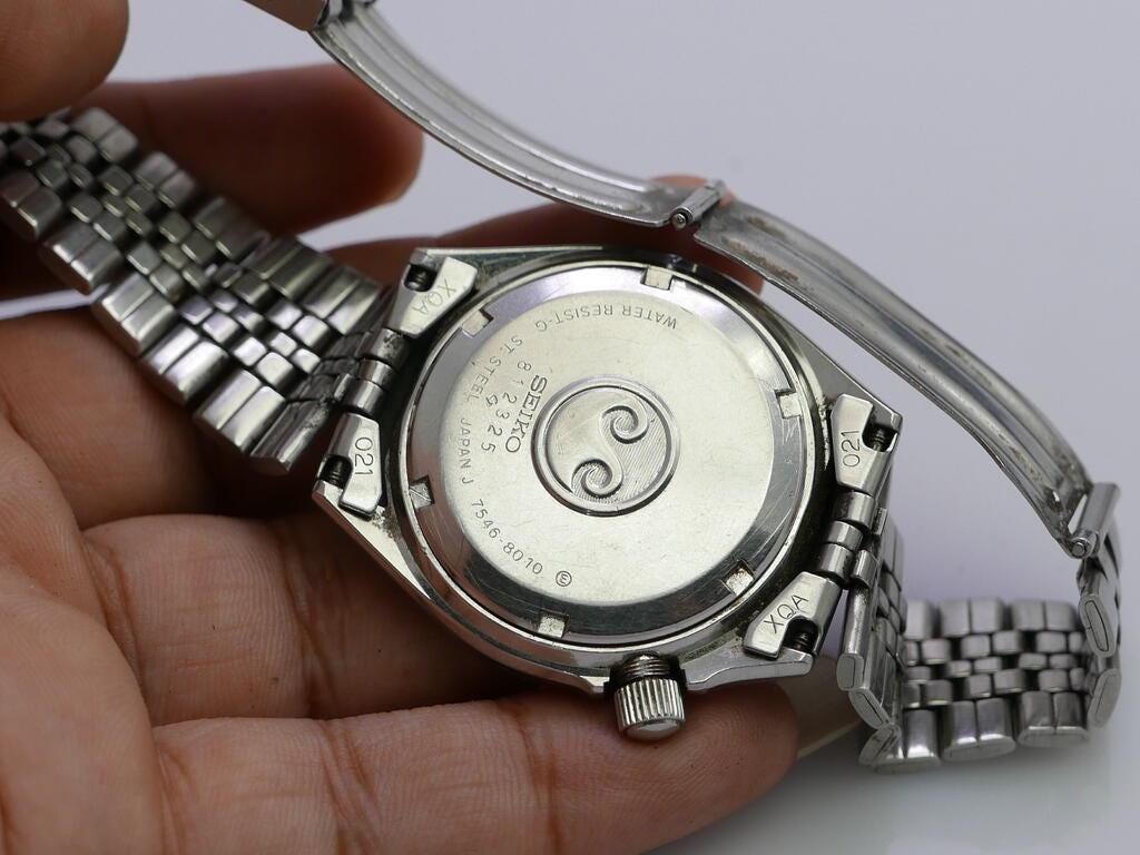 Vintage Seiko Silverwave 7546 8010 Roman Numeral Dial Men