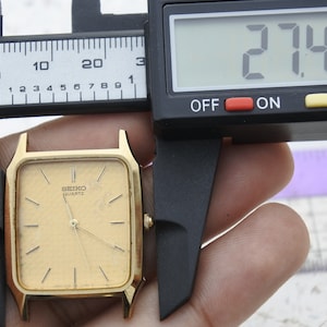 Vintage Seiko Gold Plated 9021 5320 Yellow Dial Men Quartz Wristwatch Japan Octagonal Shape 28mm