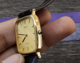 Vintage Seiko Dolce 5E31 5A80 Textured Dial Men Quartz Watch