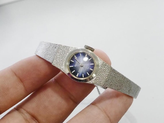 Vintage Seiko Gold Plate 11 0450 Purple Dial Lady Hand Winding