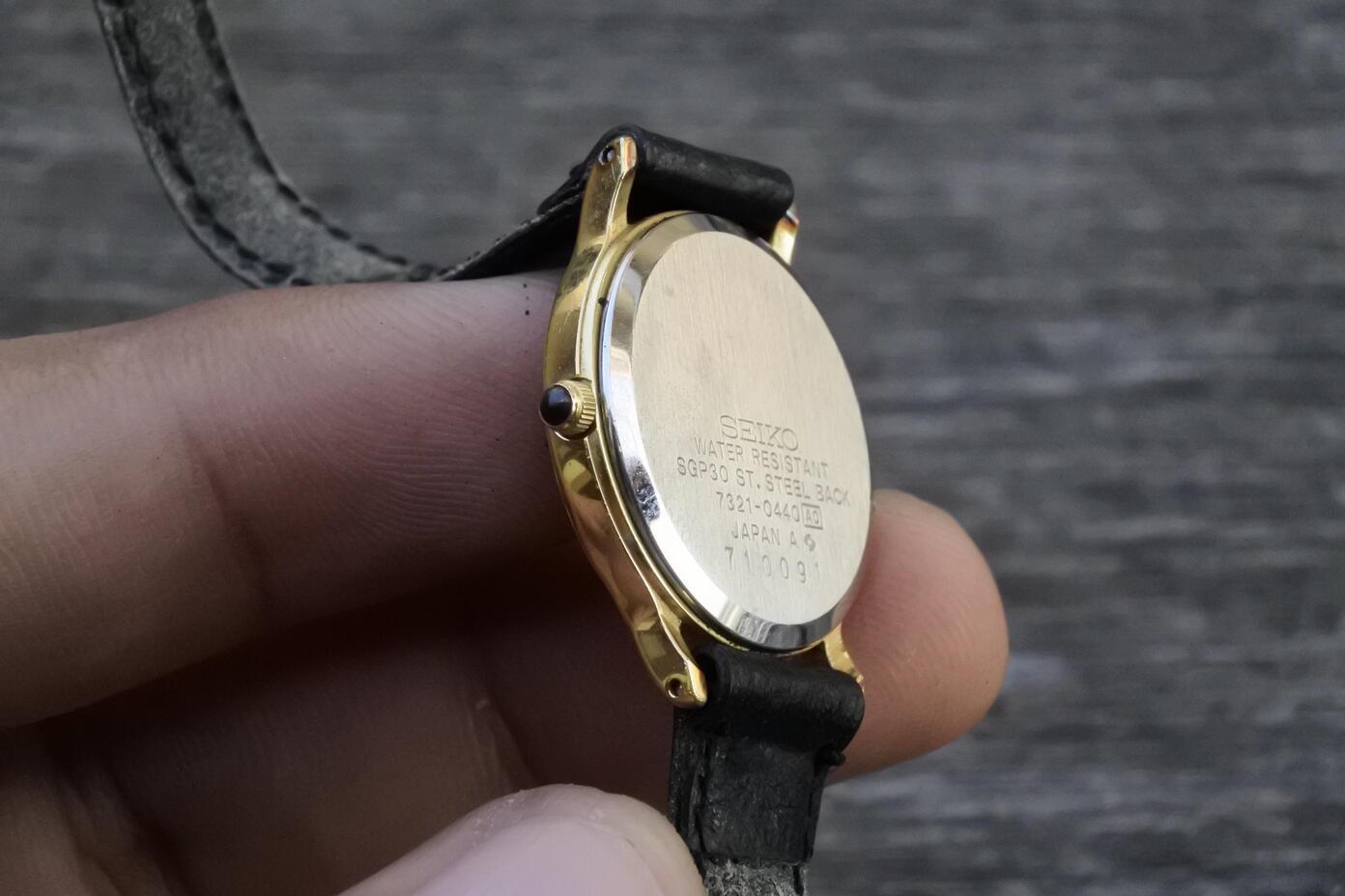 Vintage Seiko Exceline Gold Plated 7321 0440 White Dial Lady