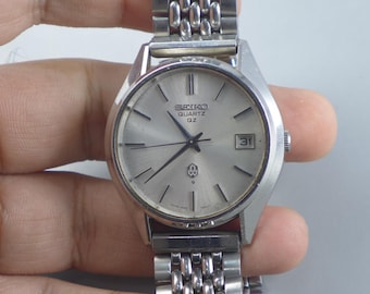 Vintage Seiko QZ 0922 8000 Silver Dial Men Quartz Watch Japan JDM