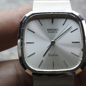 Vintage Seiko 6030 5200 Silver Dial Square Cushion Shape Silver Dial Silver Band Japan Quartz Watch 34mm