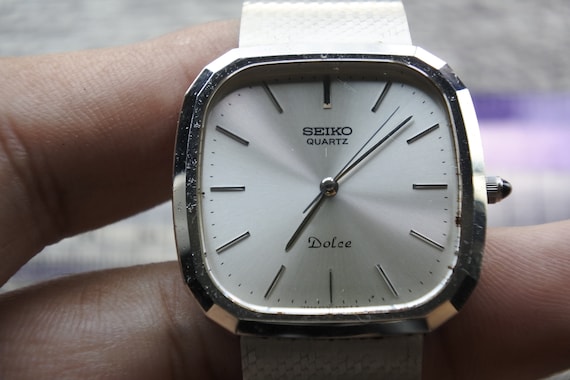Vintage Seiko 6030 5200 Silver Dial Square Cushion Shape Silver
