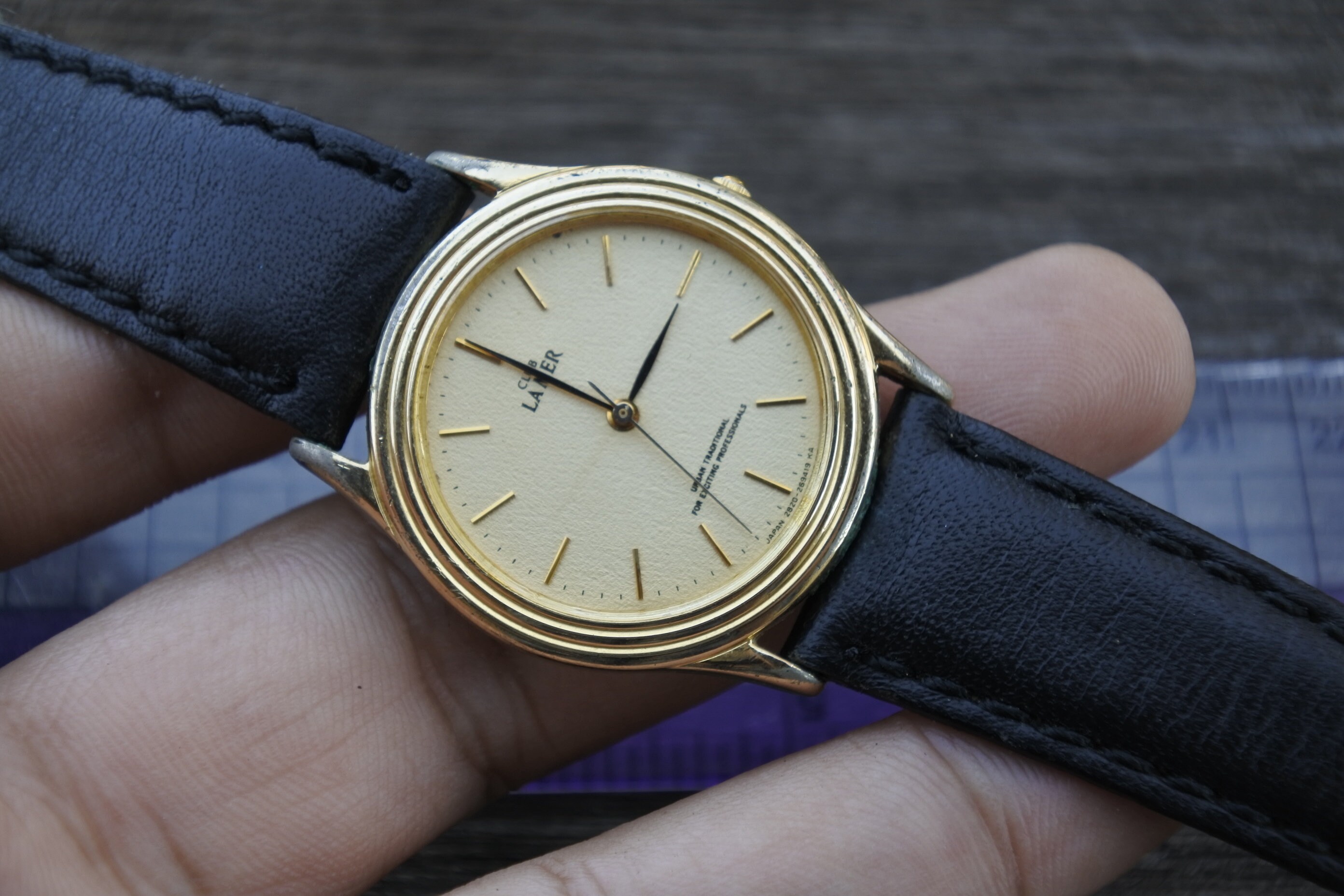 Vintage Citizen Club La Mer Gold Plated Yellow Dial Men Quartz