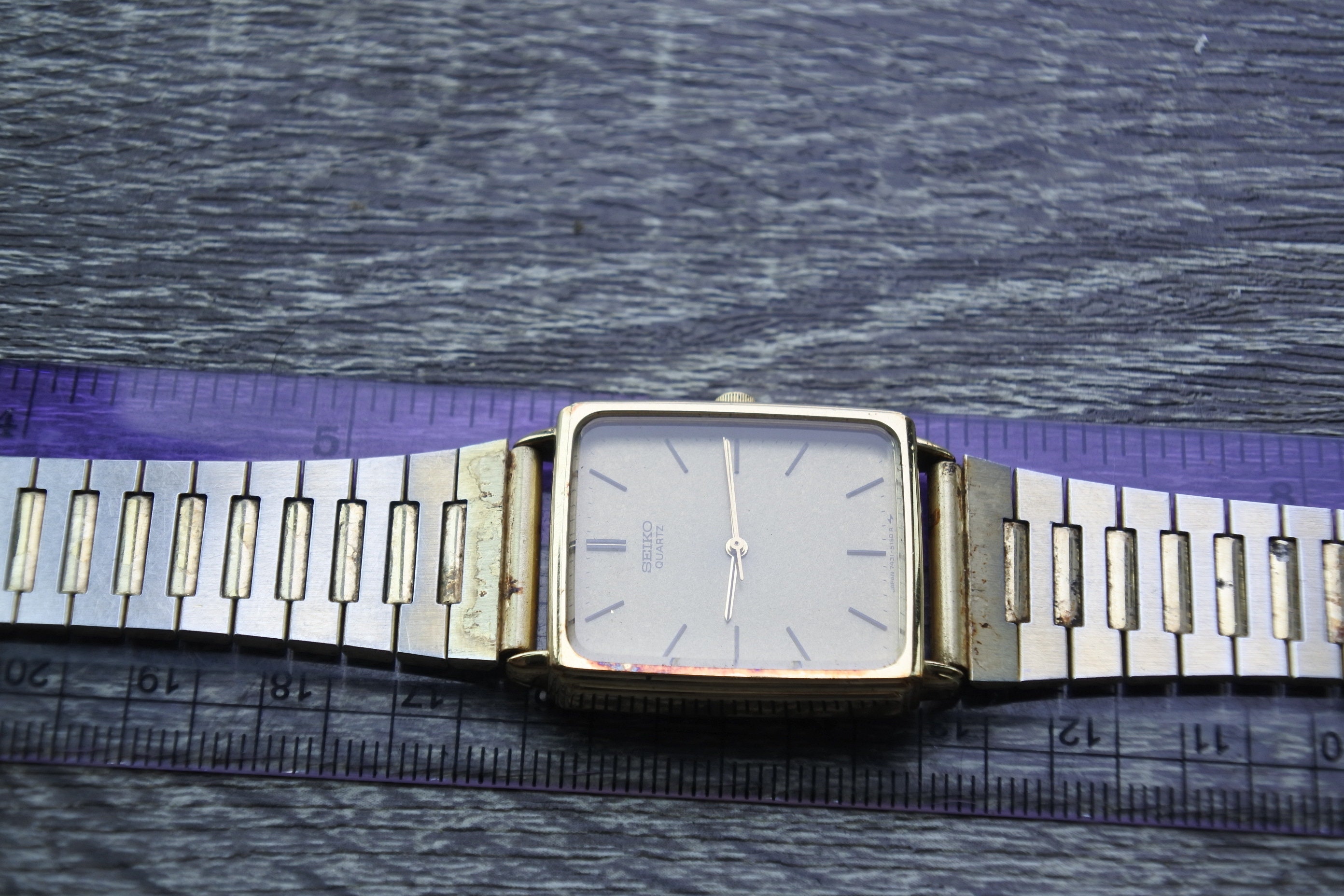 Vintage Seiko Gold Plated 7431 5100 Textured Dial Men Quartz Watch
