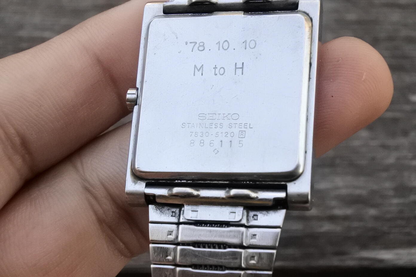 Vintage Seiko 7830 5120 Integrated Bracelet Men Quartz Watch Japan