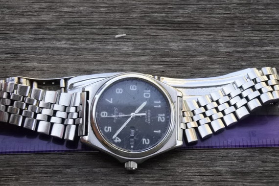 169枚 Vintage Seiko Silverwave 8229 7000 Black Dial Men Quartz