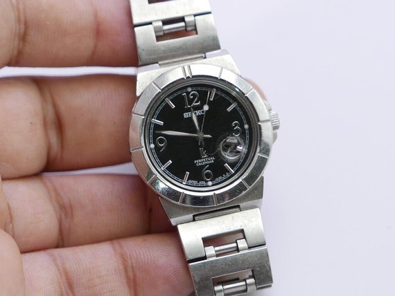 Vintage Seiko Lukia Perpetual Calendar 4F32 0130 Black Dial Lady