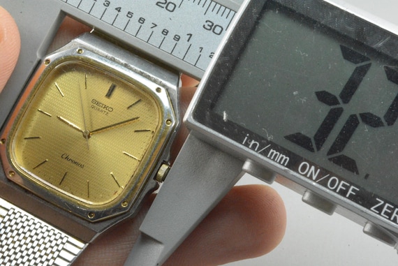 Vintage Seiko Chronos 7731 5130 Golden Dial Men Quartz Watch Japan