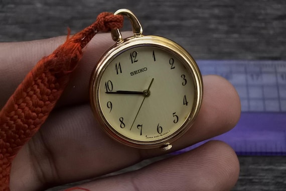 Vintage Seiko Pocket Watch 4N21 0020 Yellow Dial UNISEX Quartz