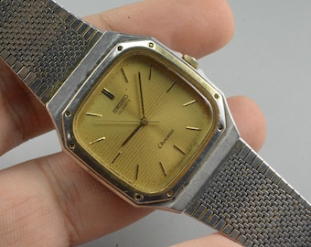Vintage Seiko Chronos 7731 5130 Textured Dial Men Quartz Watch