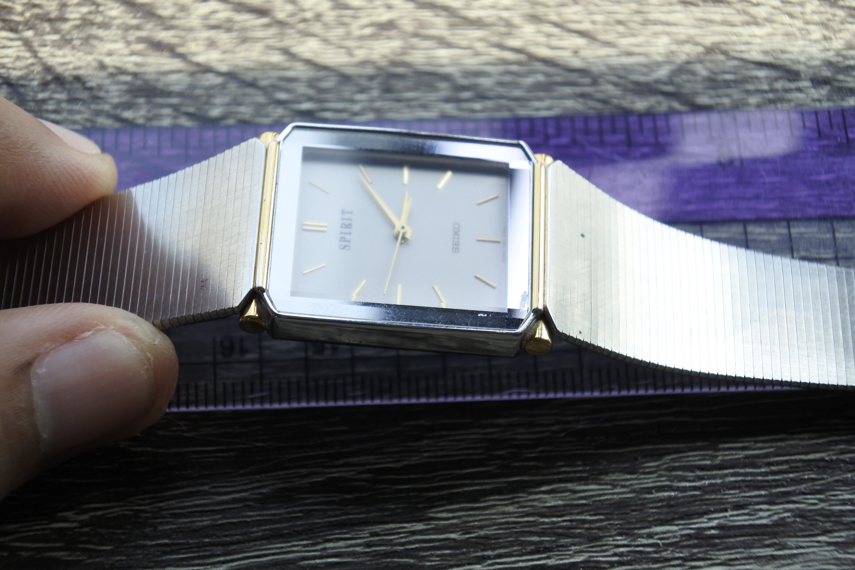 Vintage Seiko Spirit 7N01 5A50 Men Quartz Watch Japan Square Tank