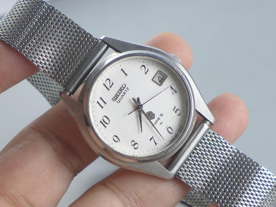 SEIKO TYPE 2 ビンテージ　腕時計 Vintage Seiko Type II 4622 8000 White Dial Men Quartz Watch Japan