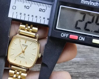 Vintage Seiko Exceline Gold Plated 1221 5010 Textured Dial