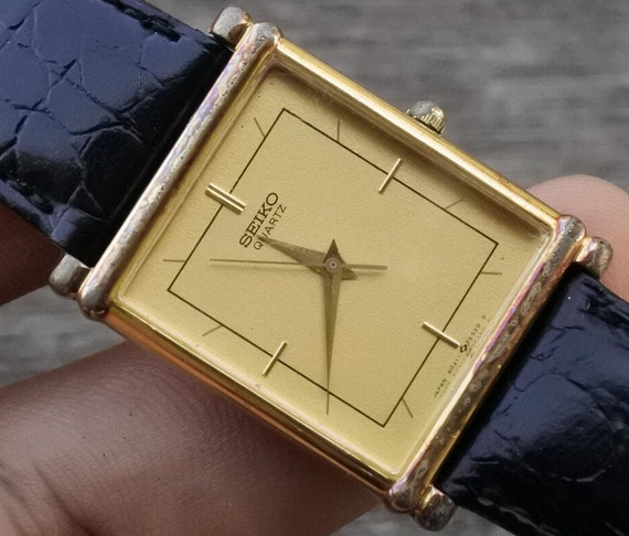 Vintage Seiko Gold Plated 9021 5270 Yellow Dial Men Quartz Vintage Seiko Gold Plated 9021 5270 Yellow Dial Men Quartz