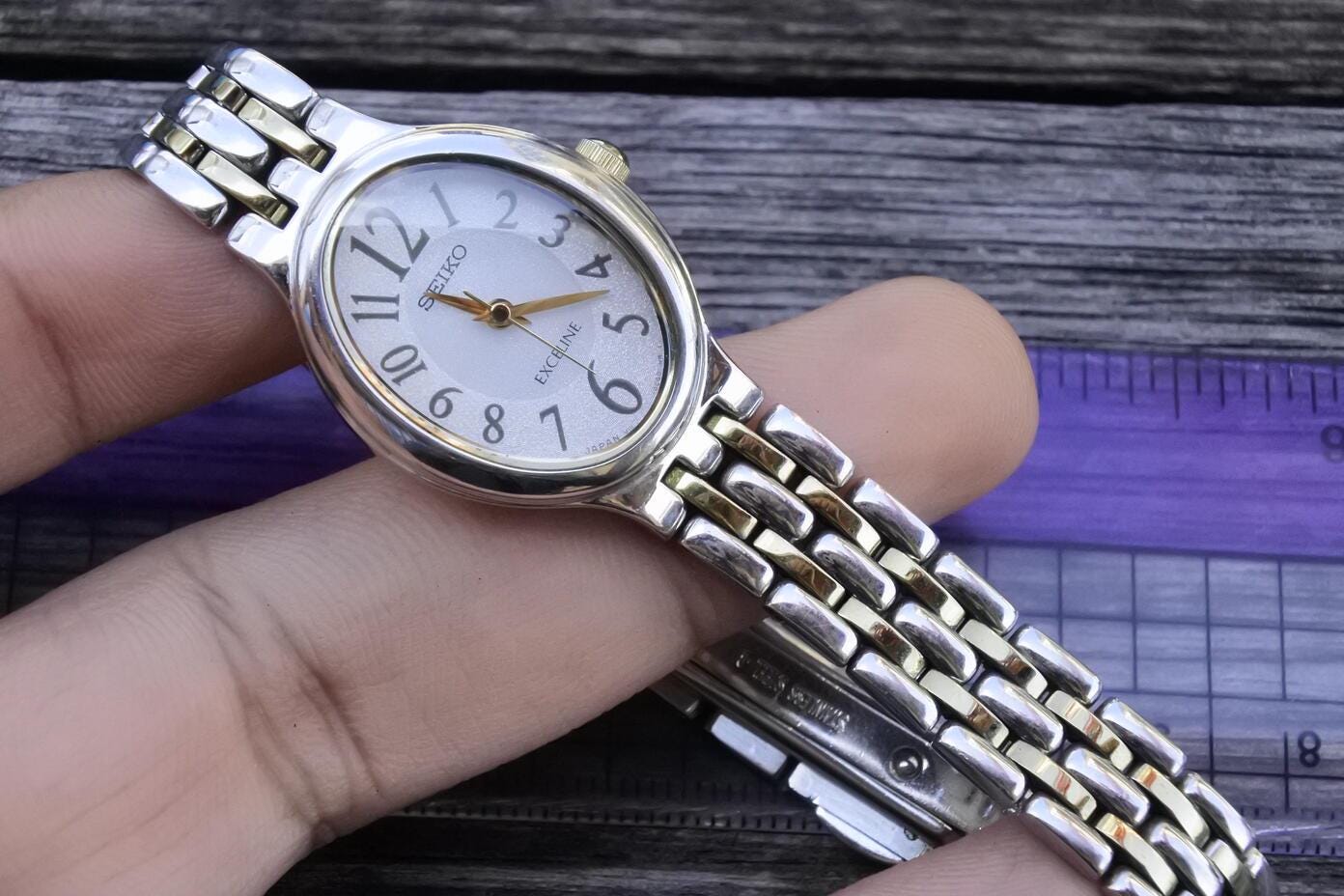 高価値 Exceline Seiko Vintage Solar Watch Quartz Lady 0BD0 V111 時計