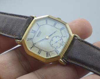 Vintage Seiko Gold Plate 2628 5040 Roman Numeric Dial Men Quartz