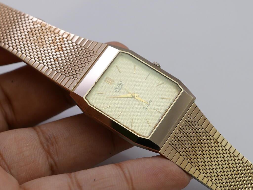 セイコー ドルチェ クォーツ 腕時計 9521-5110 D2-A Vintage Seiko Dolce 9521 5110 Textured Dial Men Quartz Watch