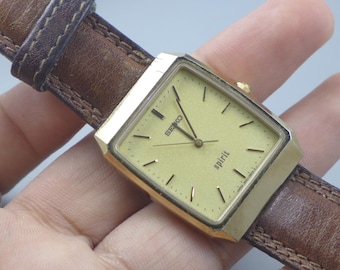 Vintage Seiko Arc Mens Tank Watch, 1985, Minimalist Quartz, Ref