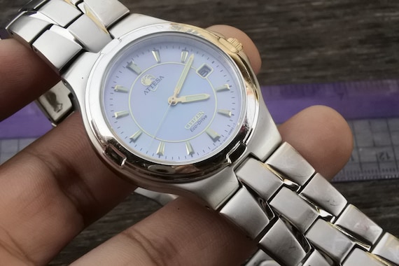 Vintage Citizen Atteza Eco Drive IRIDESCENT DIAL Men Quartz Watch